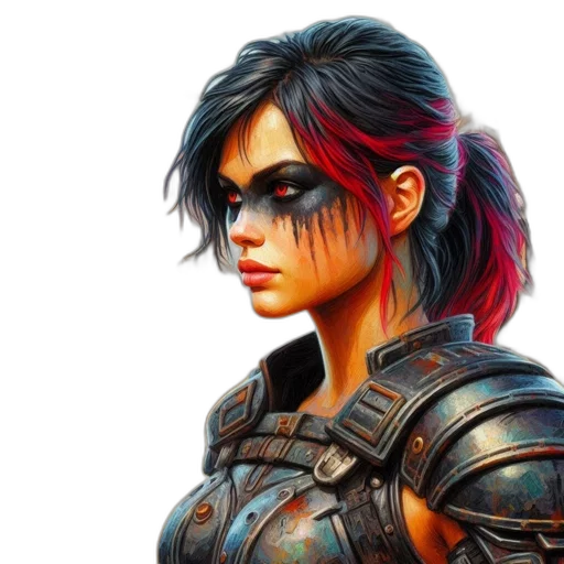 fantasy art, concept art, comic book art, photorealistic transparent PNG cut-out