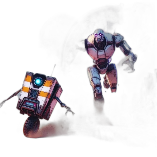 robot, weapon, concept art, 3d render transparent PNG cut-out