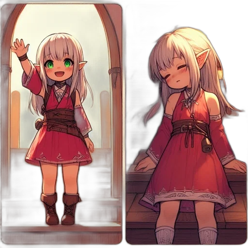 dress, creature, pixel art, concept art transparent PNG cut-out