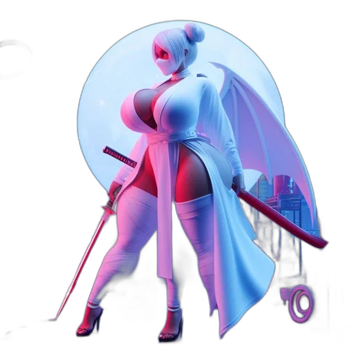 robot, staff, concept art, 3d render transparent PNG cut-out
