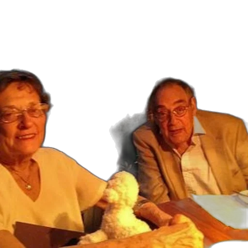 fire, elderly, couple, sits transparent PNG cut-out