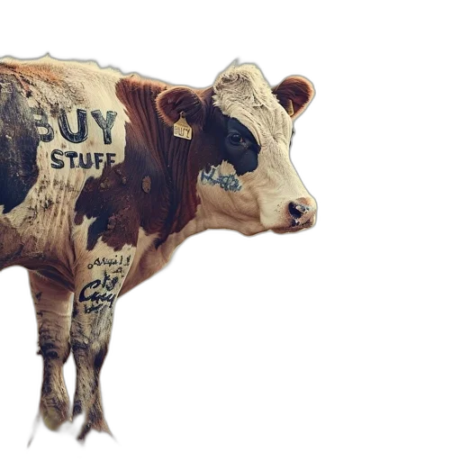 animal, photorealistic, concept art, cow transparent PNG cut-out