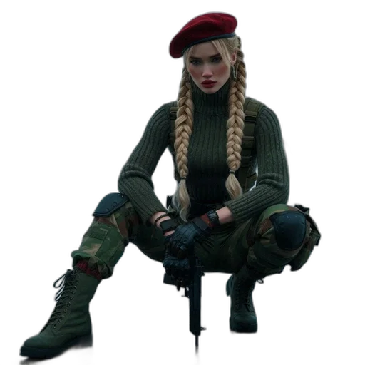 jacket, hat, staff, weapon transparent PNG cut-out