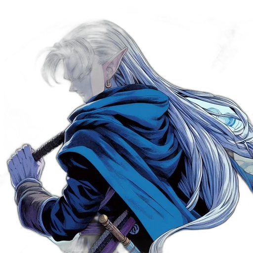 sword, jacket, hair, staff transparent PNG cut-out