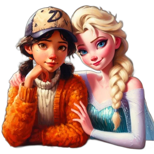 jewelry, hat, face, oil painting transparent PNG cut-out