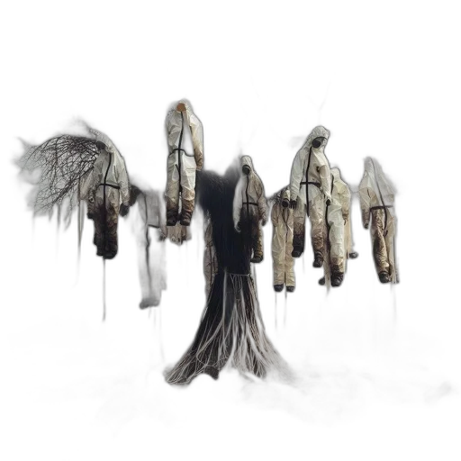 hair, dress, staff, mask transparent PNG cut-out