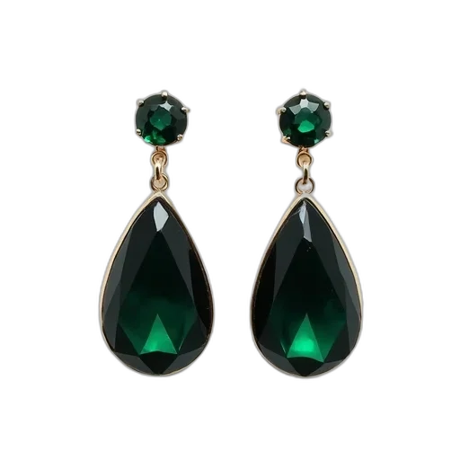 jewelry, green, pair, earrings transparent PNG cut-out