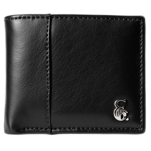black, leather, wallet, textured transparent PNG cut-out