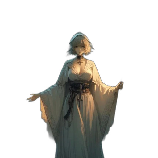 dress, staff, crown, sword transparent PNG cut-out