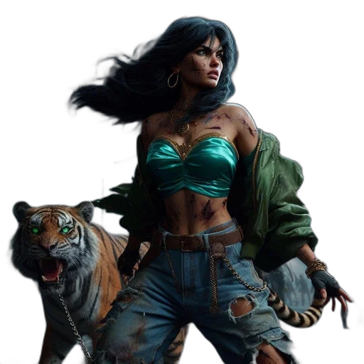 concept art, fantasy art, comic book art, cyberpunk transparent PNG cut-out