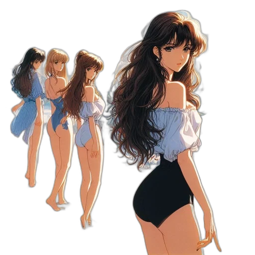 dress, concept art, anime, cartoon transparent PNG cut-out