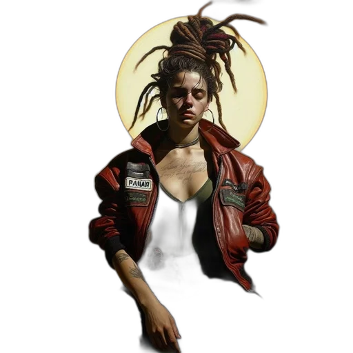 jacket, cyberpunk, concept art, comic book art transparent PNG cut-out