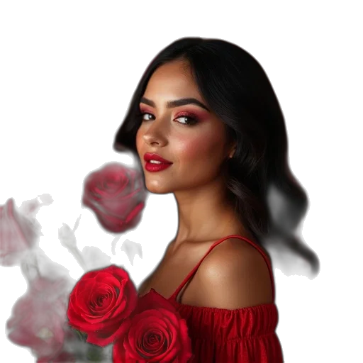 flower, jewelry, dress, face transparent PNG cut-out
