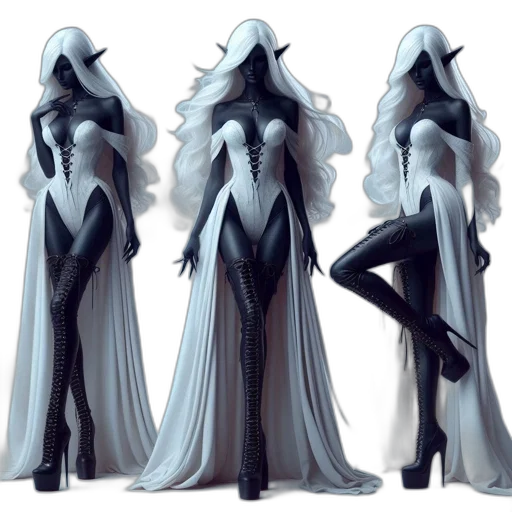 dress, concept art, fantasy art, 3d render transparent PNG cut-out
