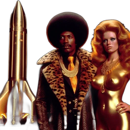 outer space, golden, couple, wearing transparent PNG cut-out