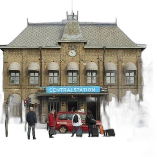 building, concept art, photorealistic, 3d render transparent PNG cut-out