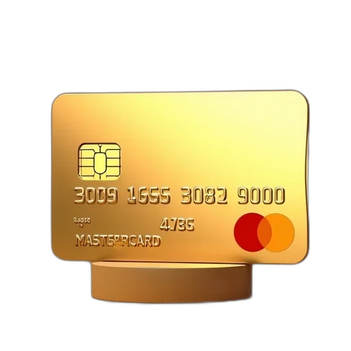 jewelry, 3d render, mastercard, gold transparent PNG cut-out