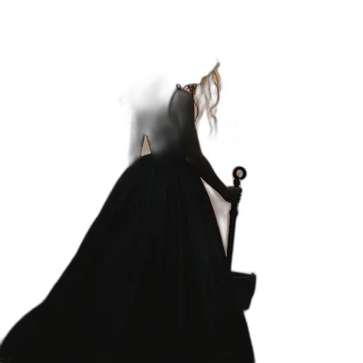 dress, sword, staff, crown transparent PNG cut-out