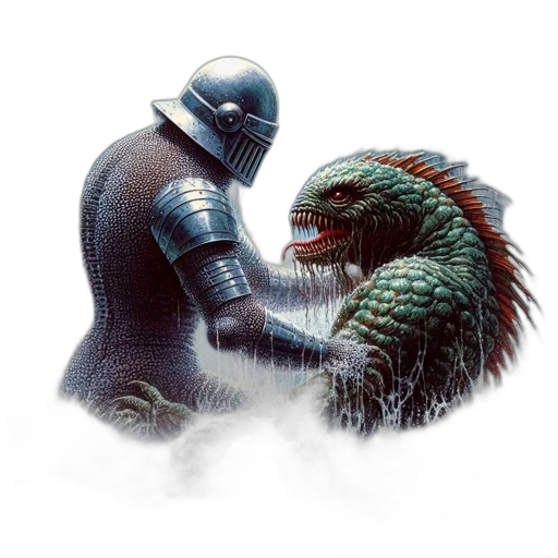 dragon, creature, sword, concept art transparent PNG cut-out