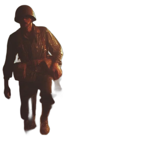 weapon, hat, jacket, staff transparent PNG cut-out