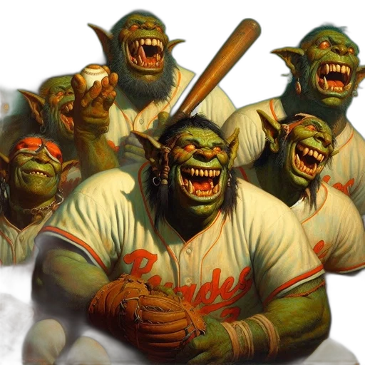 concept art, green-skinned, orcish, goblin transparent PNG cut-out