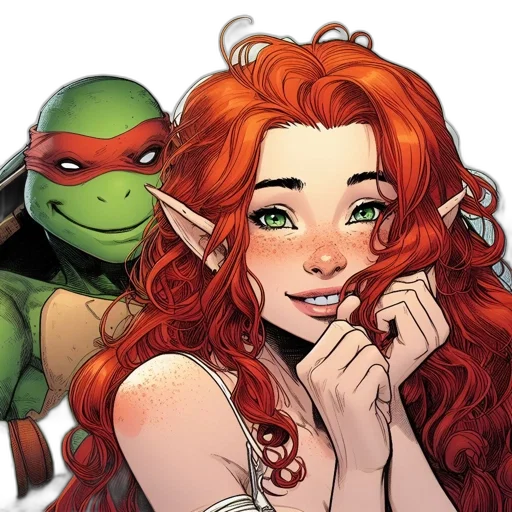 comic book art, fantasy art, concept art, two transparent PNG cut-out