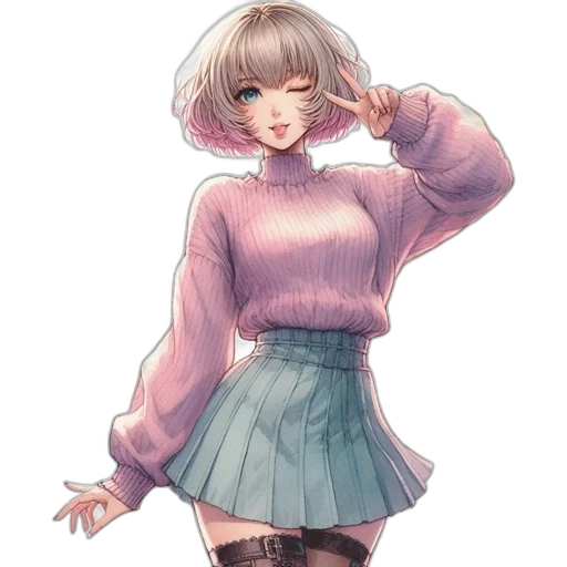 dress, jacket, flower, staff transparent PNG cut-out