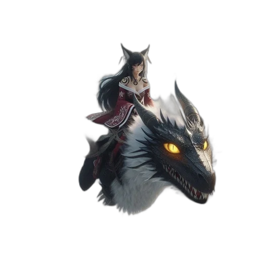 dragon, creature, animal, staff transparent PNG cut-out