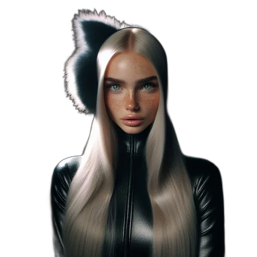 hair, jacket, face, mask transparent PNG cut-out