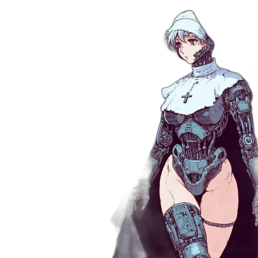 robot, dress, concept art, cyberpunk transparent PNG cut-out