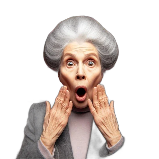 face, photorealistic, elderly, woman transparent PNG cut-out
