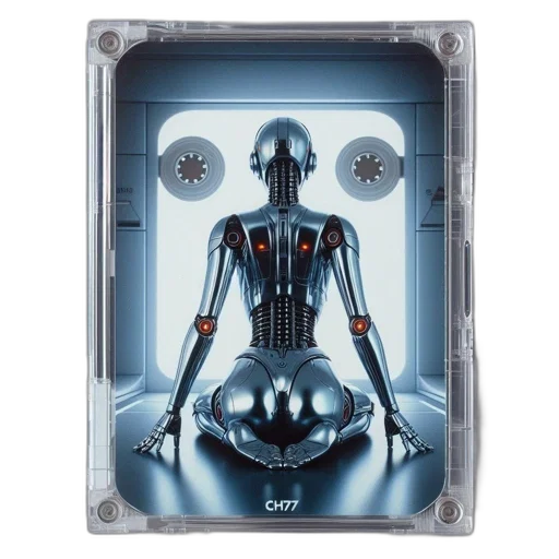 robot, concept art, cyberpunk, 3d render transparent PNG cut-out