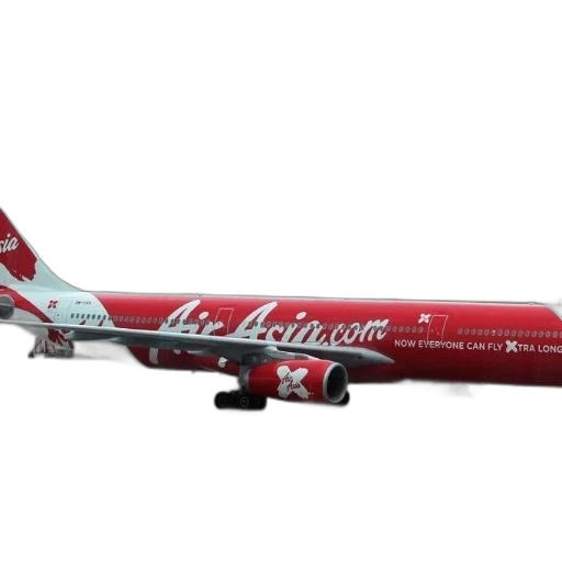 3d render, red, airasia, plane transparent PNG cut-out