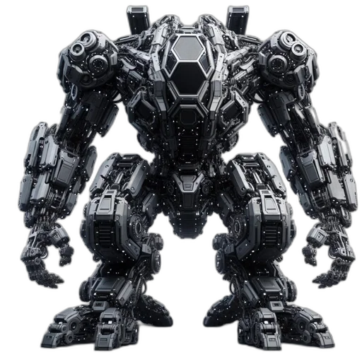 robot, weapon, concept art, 3d render transparent PNG cut-out