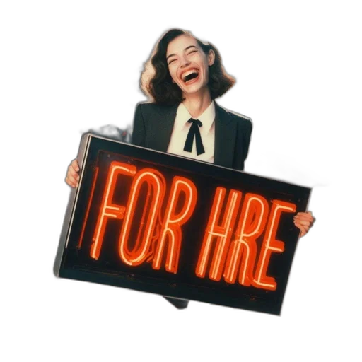 staff, woman, stands, city transparent PNG cut-out
