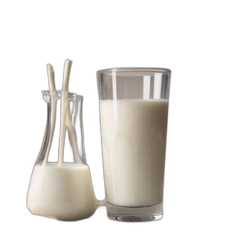 food, 3d render, glass, milk transparent PNG cut-out