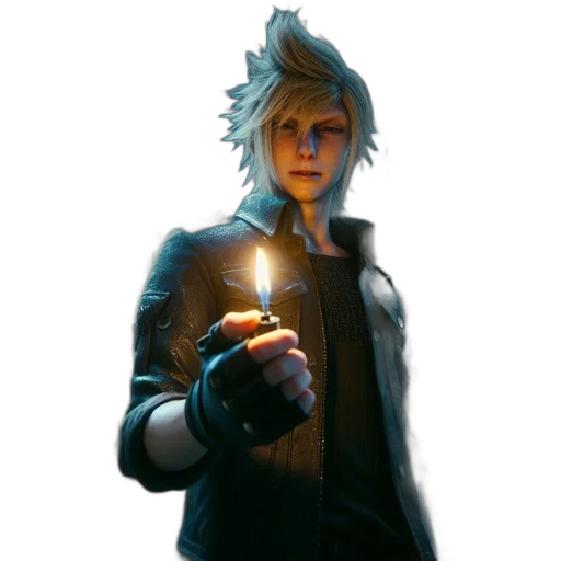 jacket, staff, weapon, face transparent PNG cut-out