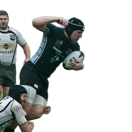 rugby, player, black, uniform transparent PNG cut-out