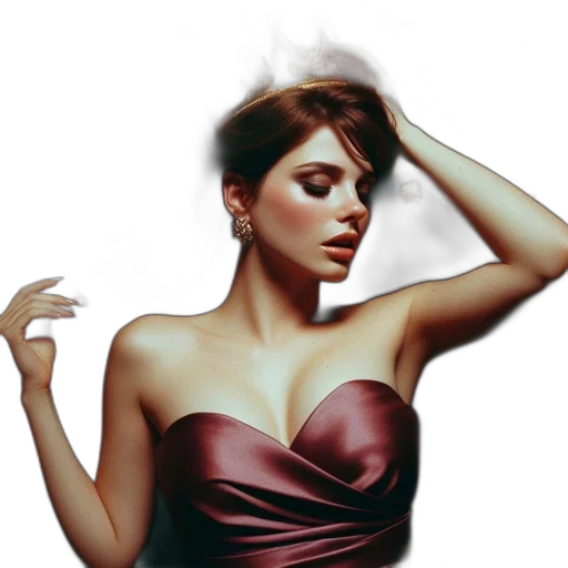 dress, jewelry, crown, face transparent PNG cut-out