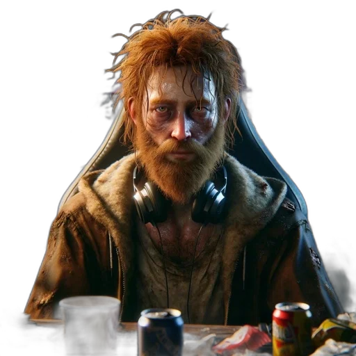 face, jacket, creature, hair transparent PNG cut-out