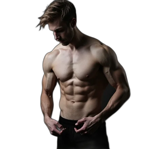 photorealistic, 3d render, concept art, bodybuildet transparent PNG cut-out