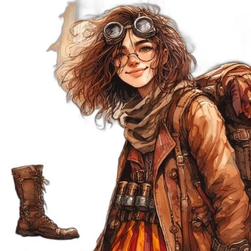 jacket, concept art, comic book art, watercolor transparent PNG cut-out