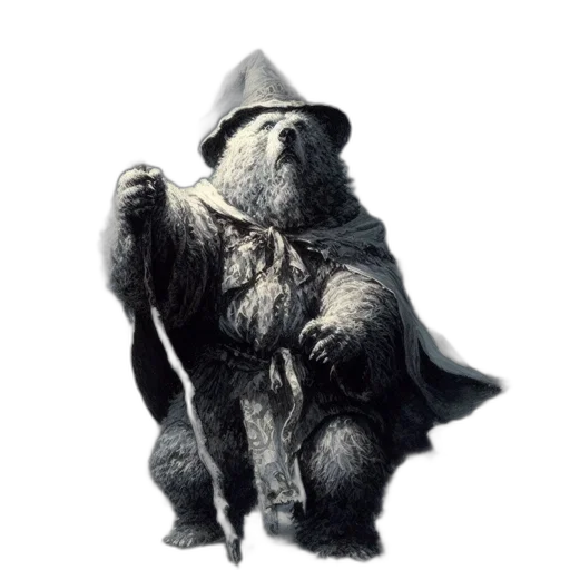 staff, creature, animal, hat transparent PNG cut-out