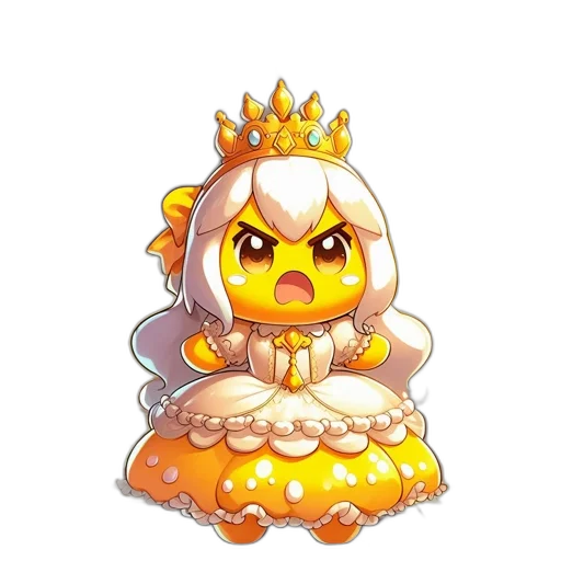 crown, creature, dress, staff transparent PNG cut-out