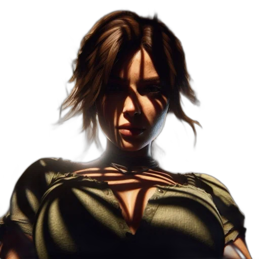 face, dress, concept art, photorealistic transparent PNG cut-out