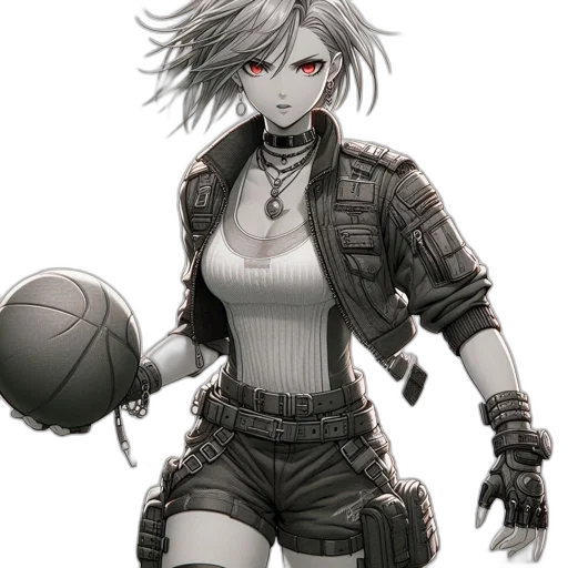 jacket, concept art, cyberpunk, comic book art transparent PNG cut-out
