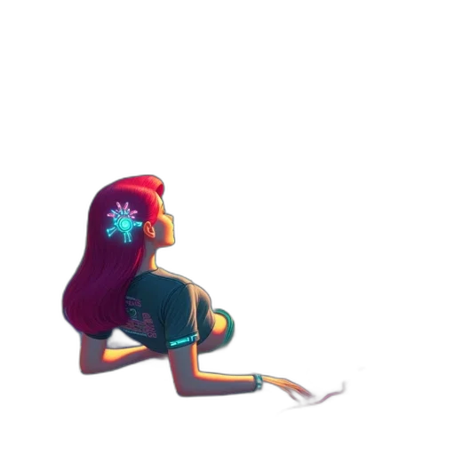 crown, robot, flower, staff transparent PNG cut-out
