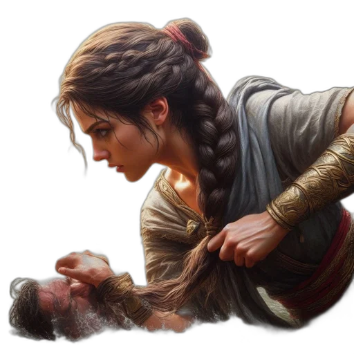 sword, hair, fantasy art, concept art transparent PNG cut-out