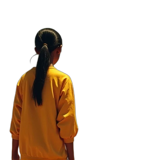 jacket, dress, hair, staff transparent PNG cut-out