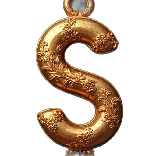 jewelry, 3d render, chains, letter transparent PNG cut-out